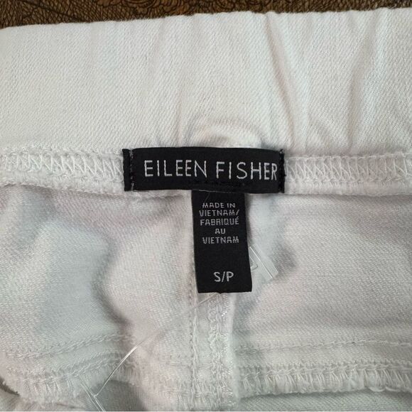 Eileen Fisher White Denim Skinny Jean Pants Pull On Size S Stretch Summer Classy - Picture 3 of 8